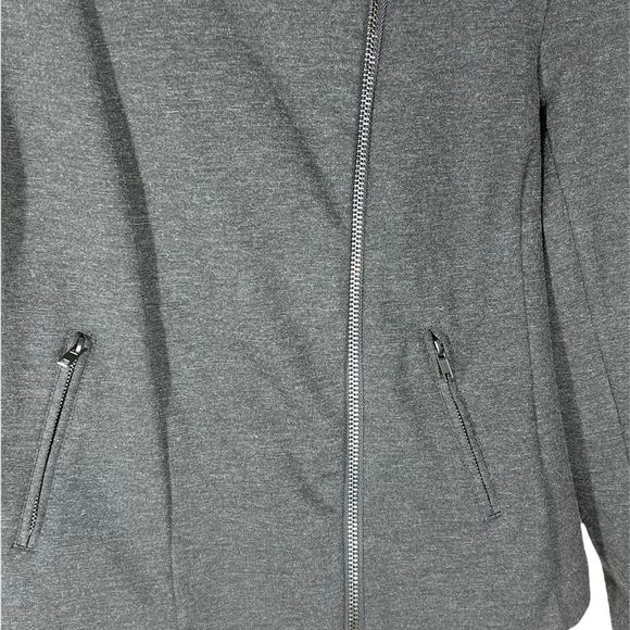 CATHERINE Malandrino Runway Style Womens Sz 2XL Charcoal Jacket ZIP Front - Picture 5 of 9